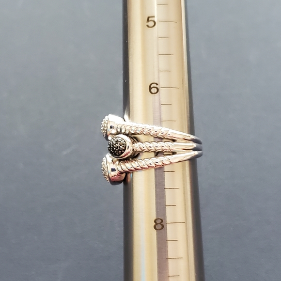 White & Black Diamond 925 Sterling Ring ⬇️PRICE DROP - Picture 13 of 15